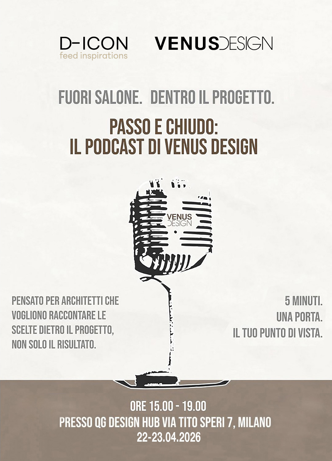 PASSO E CHIUDO – IL PODCAST DI VENUS DESIGN